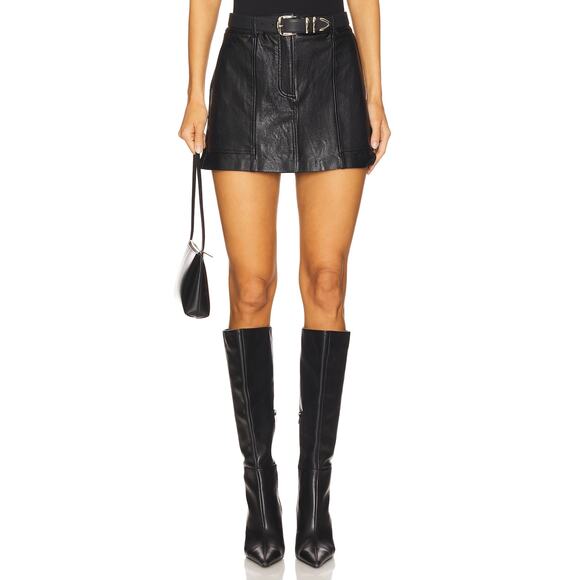 Commando 'Faux Utility' Black Viscose Mini Skirt Size S - Picture 1 of 4
